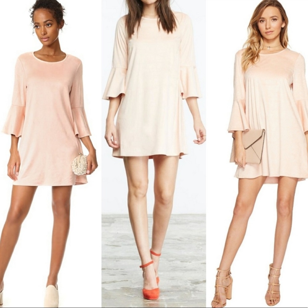 BB Dakota faux suede bell sleeve dress/ shirt